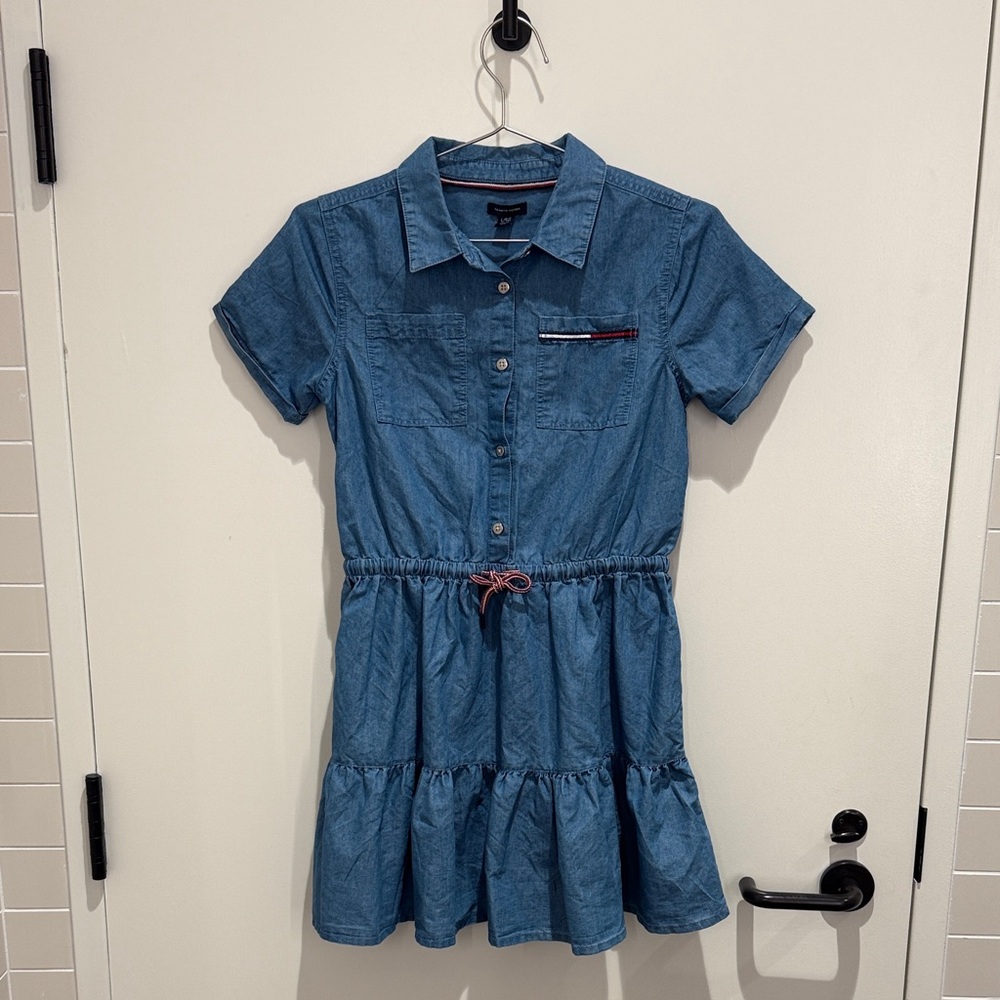 Tommy Hilfiger Blue Denim Dress with Red Accents